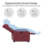 vidaXL Fauteuil inclinable électrique rouge bordeaux tissu