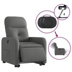 vidaXL Fauteuil inclinable électrique gris foncé tissu