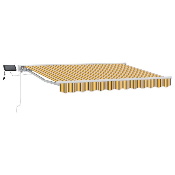 vidaXL Cadre de store manuel avec LEDs Jaune Gris et Blanc 3 5 x 2 m
