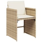 vidaXL Ensemble à manger de jardin et coussins 15 Pièces beige