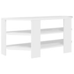 vidaXL MeubleTVd'Angle Blanc brillant 102x40 5x45cm Bois d'ingénierie