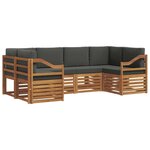 vidaXL Ensemble de canapés d'extérieur 6 pc Naturel et Anthracite