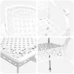 vidaXL Ensemble de salle à manger de jardin de 5 pièces en aluminium blanc