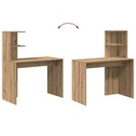 vidaXL Bureau chêne artisanal 102 x 50 x 124 cm Bois d'ingénierie