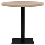 vidaXL Table de bistro MDF et acier Rond 80 x 75 cm Couleur de chêne