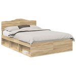 vidaXL Cadre de lit Sonoma 140 x 190 cm Bois de pin massif