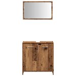 vidaXL Armoire de salle de bain et miroir vieux bois bois d'ingénierie
