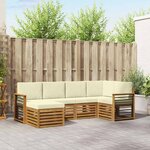 vidaXL Ensemble de canapés d'extérieur 6 pc Naturel et Crème Polyester