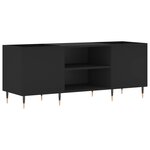 vidaXL Armoire à disques noir 121x38x48 cm bois d'ingénierie