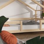 Lit cabane enfant LUCKY 120 x 180 verni
