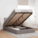 vidaXL Lit ottoman avec matelas et LED Taupe 120x190 cm tissu