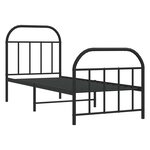 vidaXL Cadre de lit métal sans matelas avec pied de lit noir 75x190 cm