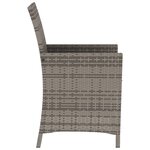 vidaXL Ensemble de bistro 3 Pièces avec coussins gris résine tressée