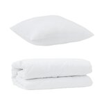 vidaXL Duvet avec Oreiller 2 Pièces Blanc 140 x 200 cm Microfibre