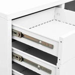Armoire de bureau blanche 90 x 40 x 102 cm avec étagère réglable et 3 tiroirs design moderne en acier blanc 02_0046903