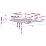 vidaXL Cadre de lit sans matelas gris béton 140x200 cm bois ingénierie