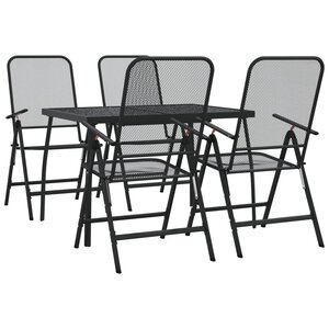 vidaXL Ensemble à manger de jardin 5 Pièces anthracite métal maille