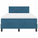 vidaXL Lit à ressorts avec matelas Bleu foncé 120 x 200 cm Velours