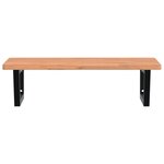 vidaXL Étagère de vasque murale acier et bois massif de hêtre