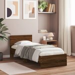 vidaXL Cadre de lit tête de lit et lumières LED chêne marron 75x190 cm