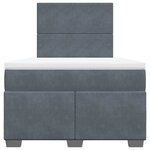 vidaXL Sommier à lattes de lit et matelas gris foncé 120x190cm velours