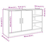 vidaXL Armoire d'évier gris béton 90x29x55 cm bois d'ingénierie