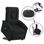 vidaXL Fauteuil inclinable de massage électrique Noir Tissu