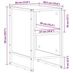 vidaXL Table de chevet Chêne Fumé 39.5 x 30 x 50 cm Bois d'ingénierie