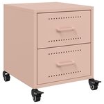 vidaXL Tables de chevet 2 Pièces rose 36x39x43 5 cm acier