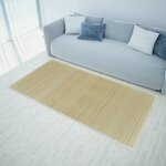 vidaXL Tapis en bambou naturel à latte rectangulaire 80 x 200 cm