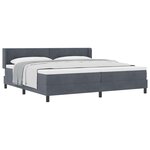 vidaXL Lit à ressorts avec matelas Gris foncé 200 x 200 cm Polyester