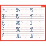CBG Ardoise blanche effaçable à sec format 21 x 26,5cm, avec l'aphabet en majuscule cursive