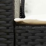 vidaXL Salon de jardin 4 Pièces avec coussins noir résine tressée
