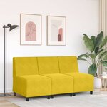 vidaXL Canapé modulaire sans accoudoirs Jaune 55 cm Velours