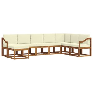 vidaXL Ensemble de canapés d'extérieur 8 Pièces Naturel et Crème