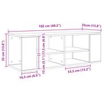 vidaXL Meuble TV mural Chêne noir 102 x 35 x 35 cm Bois d'ingénierie