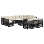 vidaXL Ensemble de canapé de jardin 14 Pièces Noir polyrotin
