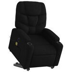 vidaXL Fauteuil inclinable de massage électrique Noir Tissu