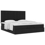 VidaXL Cadre de lit ottoman avec matelas noir 180x200 cm tissu