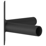 vidaXL Support de drapeau pour 2 drapeaux - Mural  acier noir