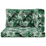 vidaXL Coussin de canapé d'extérieur 3 Pièces Motif feuille Polyester