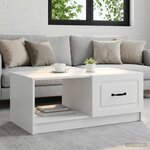 vidaXL Table basse Blanc 90 x 50 x 37 cm Bois d'ingénierie