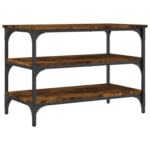 vidaXL Banc à chaussures chêne fumé 70x38 5x49 cm bois d'ingénierie