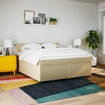 vidaXL Sommier à lattes de lit avec matelas Crème 180x200 cm Tissu