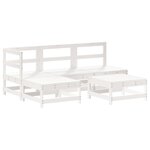 vidaXL Salon de jardin 5 Pièces avec coussins blanc bois massif