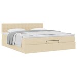 VidaXL Cadre de lit ottoman avec matelas crème 180x200 cm tissu