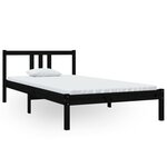 vidaXL Cadre de lit sans matelas noir bois massif 100x200 cm