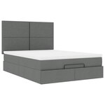 VidaXL Cadre de lit ottoman avec matelas gris foncé 140x200 cm tissu