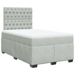 vidaXL Sommier à lattes de lit et matelas Gris clair 120x200cm Velours