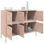 vidaXL Buffet rose 100 5x39x79 cm acier laminé à froid